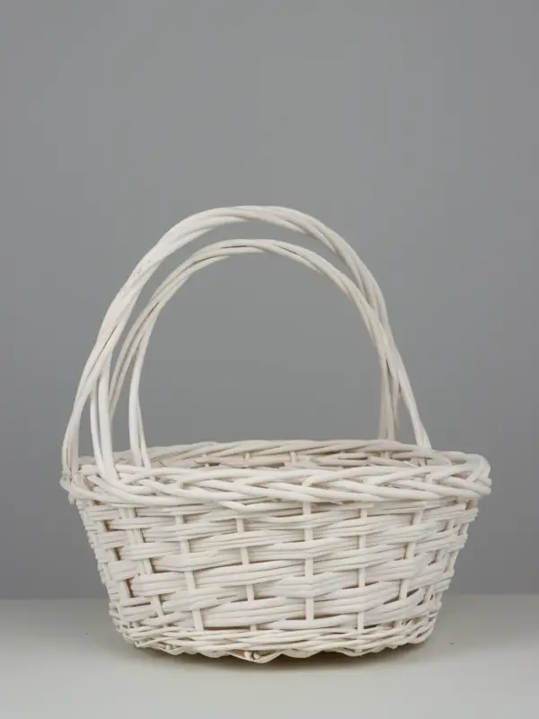 Набор корзин плетеных (ива), D40xH175/40см, D34xH15/35см, 2 шт., белый