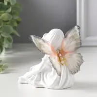 Сувенир полистоун "Девочка-бабочка" белый 6,5х10х9,7 см