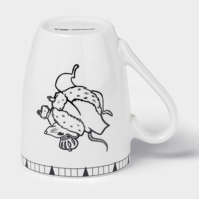 Новогодняя кружка для чая Доляна «Волшебная сказка», 330 мл, фарфор, цвет белый Новогодняя кружка для чая Доляна «Волшебная сказка», 330 мл, фарфор, цвет белый