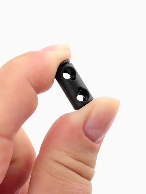 Фиксатор для шнура, двойной, d=4 мм, 8&times;25 мм, 50 шт., цвет чёрный