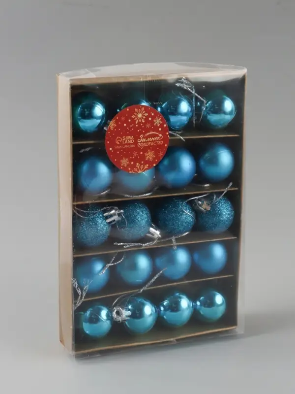 Ёлочные игрушки &laquo;Перелив&raquo;, шары новогодние, d=3 см, набор 20 шт., синий
