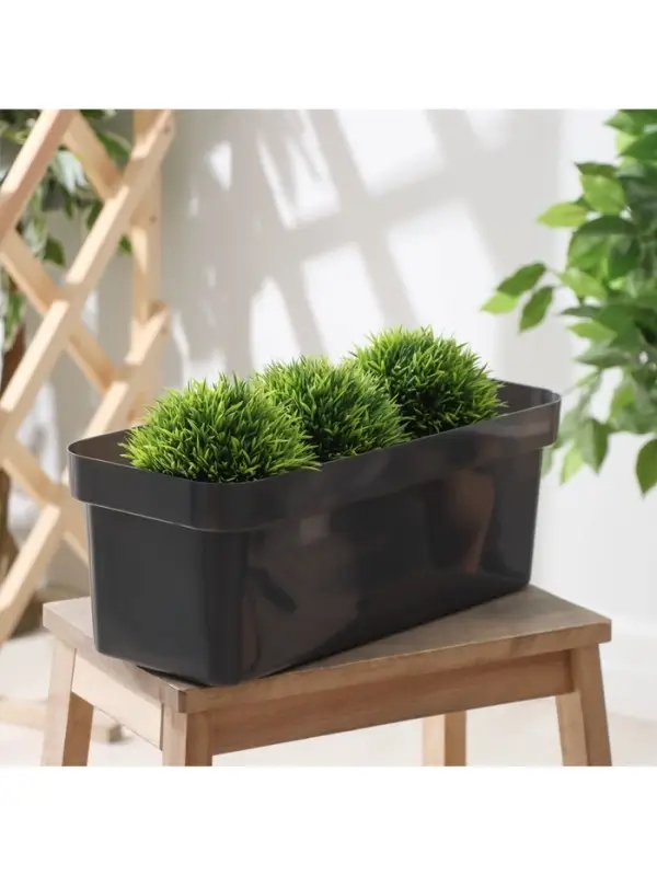 Ящик балконный для цветов &laquo;Эко&raquo;, 8 л, 40&times;17&times;15.5 см, пластиковый, цвет тёмный гранит