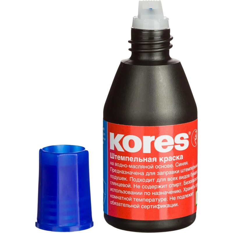 Краска штемпельная KORES синяя 71304 на водно-масляной