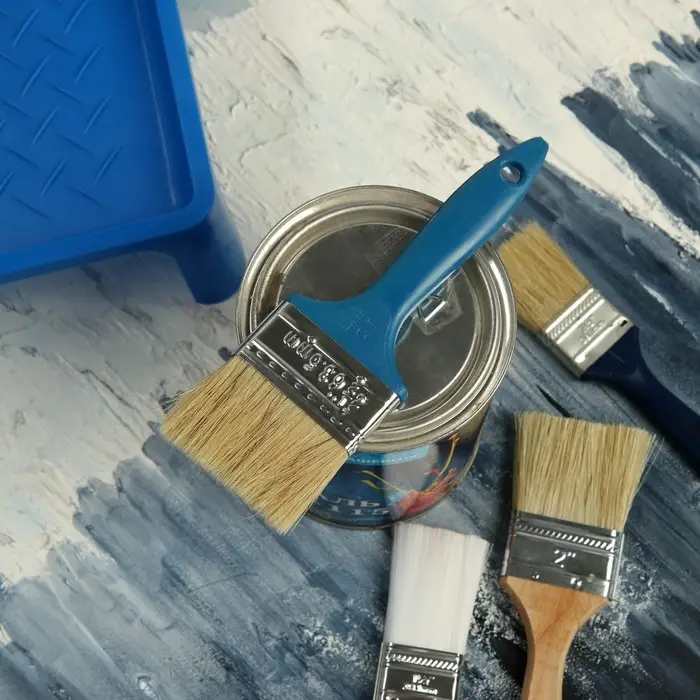 Кисть плоская ТУНДРА, смешанная щетина, пластиковая рукоятка, 2.5 Кисть плоская ТУНДРА, смешанная щетина, пластиковая рукоятка, 2.5", 63 мм