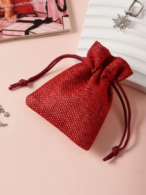 Мешочек подарочный «Льняной» 7×9, бордовый Мешочек подарочный «Льняной» 7×9, бордовый