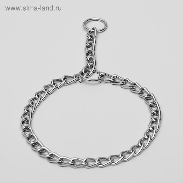 Ошейник - удавка металлический однорядный, 65 см, толщина проволоки 3,5 мм Ошейник - удавка металлический однорядный, 65 см, толщина проволоки 3,5 мм