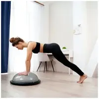 Полусфера BOSU гимнастическая ONLYTOP, с насосом, 58&times;25 см, серая