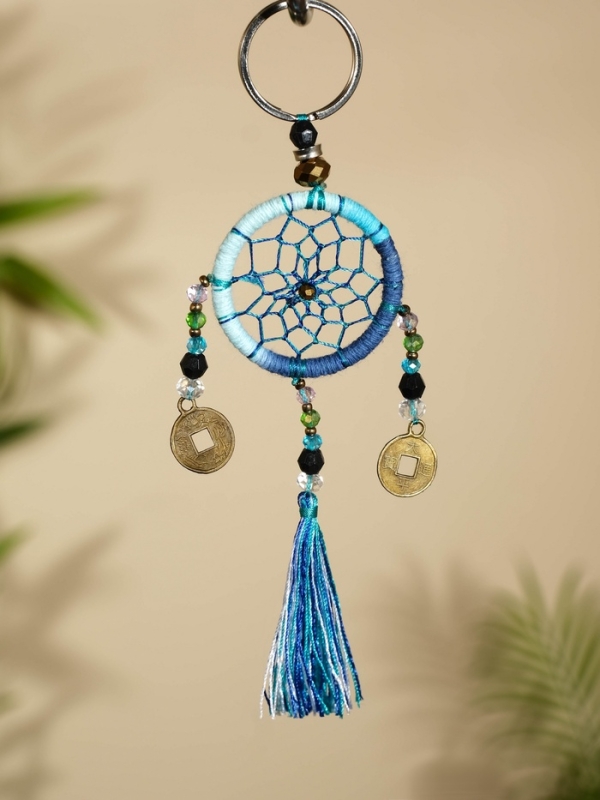 Брелок Брелок "Ловец снов" 4х15 см. сине-голубой