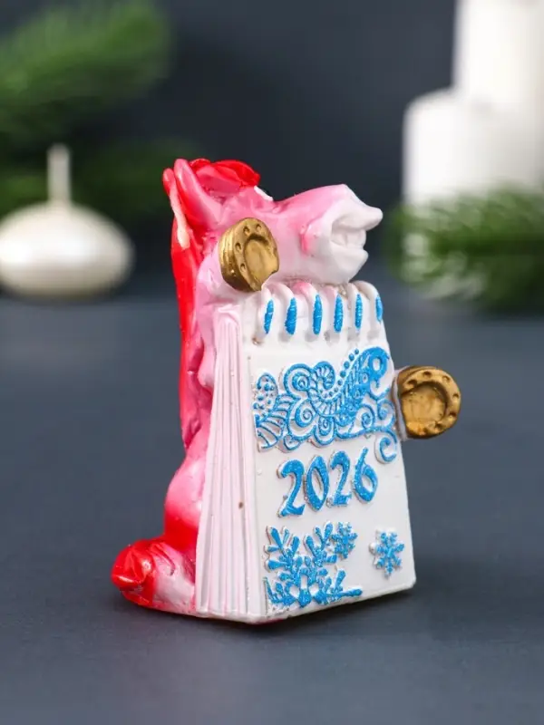 Свеча декоративная &laquo;Лошадка с открыткой&raquo; 6&times;4.5&times;8.5 см, розово-голубой