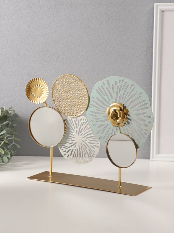 Сувенир металл, зеркало  Сувенир металл, зеркало "Тропический гербарий" 9х30х26,5 см