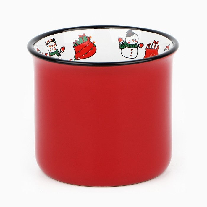 Кружка новогодняя керамическая «С Новым годом!», 450 мл, цвет белый Кружка новогодняя керамическая «С Новым годом!», 450 мл, цвет белый