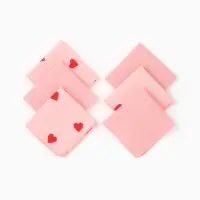 Платки носовые детские &laquo;Крошка Я&raquo; Pink Heart, 20&times;20 см, набор 6 шт., муслин, 100 % хлопок, розовые
