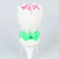 Свеча для торта музыкальная &laquo;Тюльпан&raquo;, крутящаяся, белая, 14.5&times;6 см