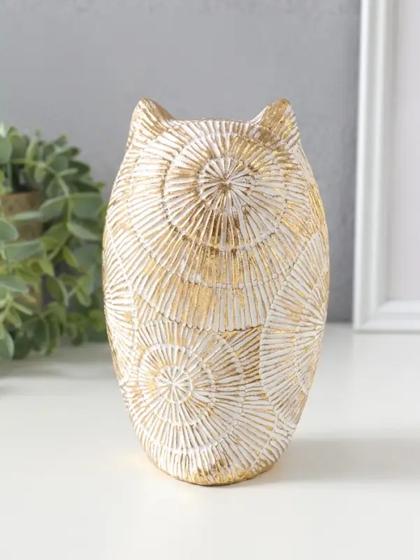 Сувенир полистоун "Филин. Золотые круги" 10х10х15,5 см