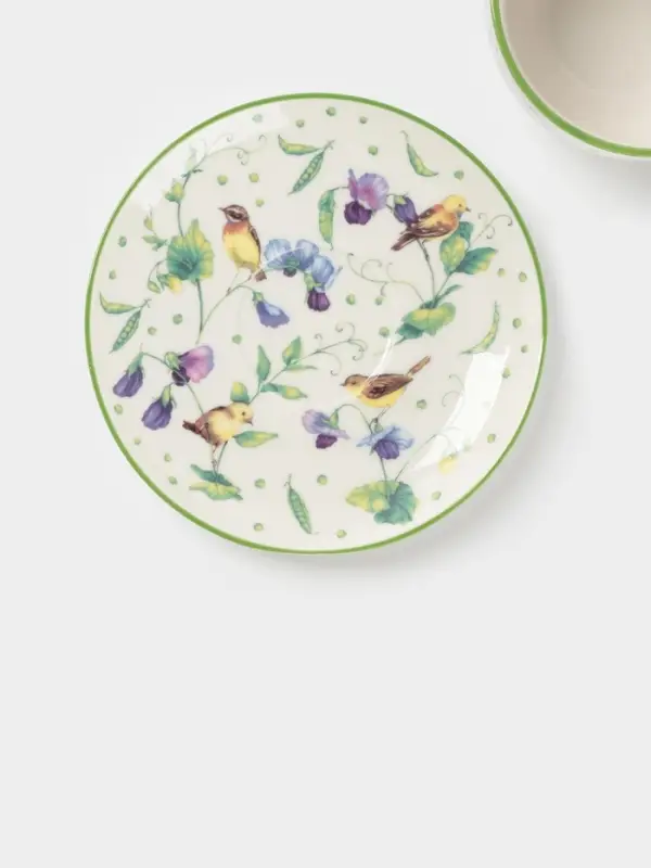 Сервиз чайный Доляна &laquo;Зелёный сад&raquo;, 12 предметов: 6 чашек 220 мл, 6 блюдец d=13 см, фарфор