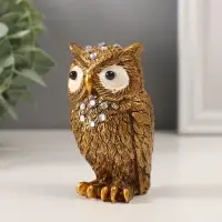 Фигурка полистоун &laquo;Филин кофейный&raquo;, стразы, 8.5&times;5.3&times;4.3 см