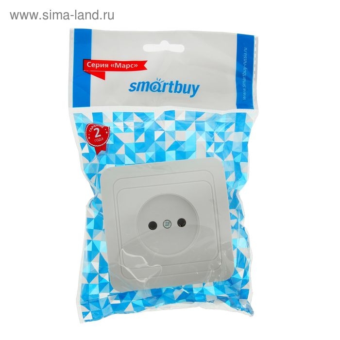 Розетка Smartbuy  Розетка Smartbuy "Марс", 10 А, одноместная, скрытая, без з/к, белая