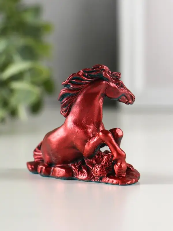 Фигура гипс Фигура гипс "Лошадь лежит" 8х6х3 см, окисленная медь