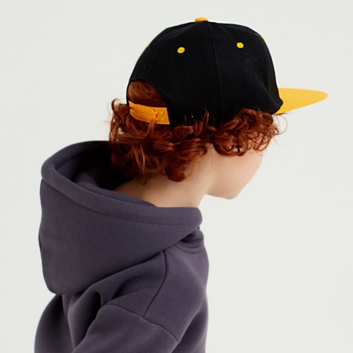 Бейсболка с прямым козырьком для мальчика MINAKU, размер 54, цвет чёрный/жёлтый Бейсболка с прямым козырьком для мальчика MINAKU, размер 54, цвет чёрный/жёлтый