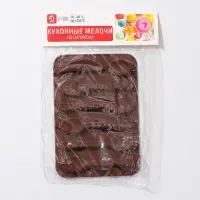 Форма для шоколада Доляна &laquo;Ложечки&raquo;, силикон, 13,5&times;9,5&times;0,7 см, 6 ячеек (8,3&times;1,8 см), цвет коричневый