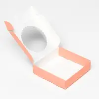 Подарочная коробка сборная с окном, розовый, 11.5×11.5×3 см