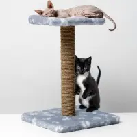 Когтеточка &laquo;Полка&raquo;, 30&times;30&times;40 см, с подставкой, джут, серая