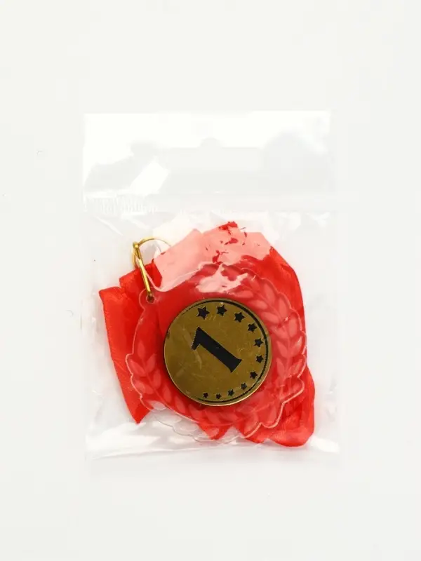 Медаль призовая пластик "1 место" на ленте