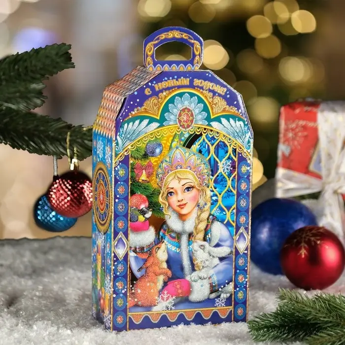 Коробка подарочная новогодняя «Часы »Веселые Зверята", 15×7.3×27 см