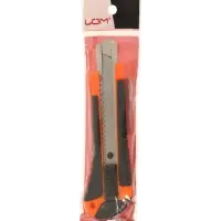 Нож универсальный ЛОМ, 2К корпус, металлическая направляющая, 18 мм