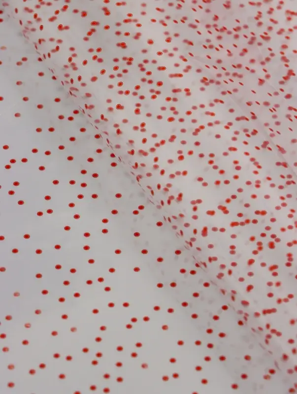 Пленка прозрачная с рисунком «Крупинки» Красный 0.7×8.2±5%м