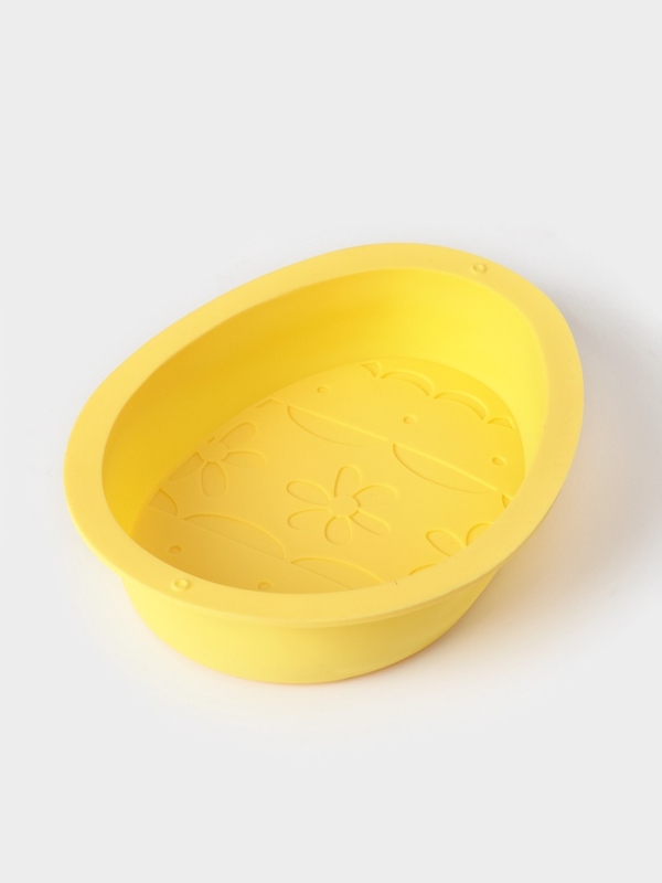 Форма для выпечки Доляна «Пасхальное яйцо», 20,5×15,7×4,4 см, силикон, жёлтая Форма для выпечки Доляна «Пасхальное яйцо», 20,5×15,7×4,4 см, силикон, жёлтая