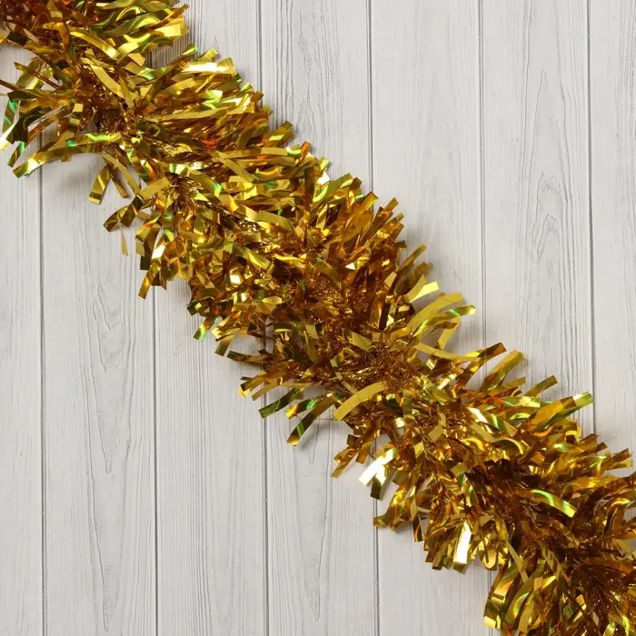 Мишура новогодняя «Зимнее волшебство. Блеск волн», d-9 см, 200 см, золото