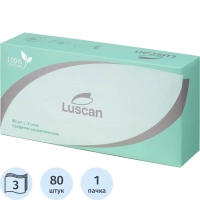 Салфетки косметические Luscan 3сл 80шт/уп белые