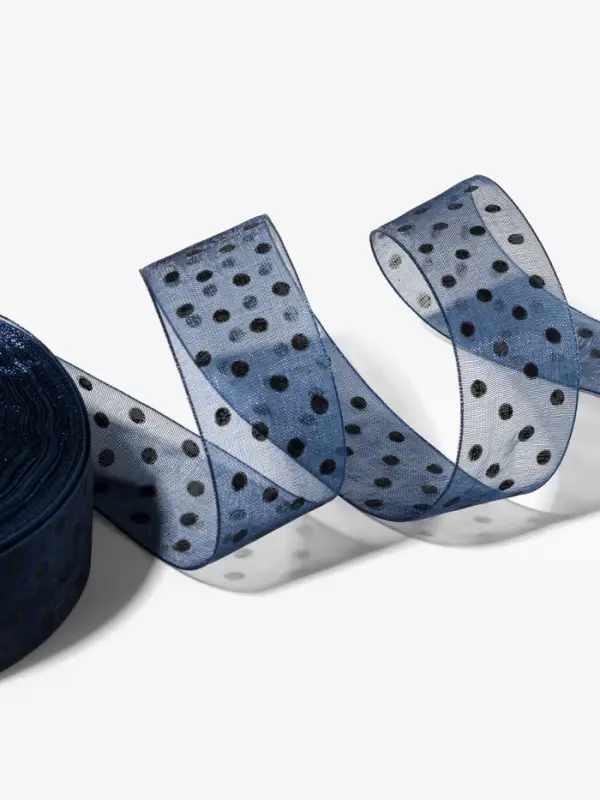 Лента капроновая &laquo;Горох&raquo;, 25 мм, 23&plusmn;1 м, тёмно-синяя