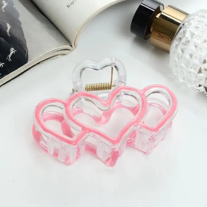 Краб для волос "Лилу" сердца, 9 см, микс