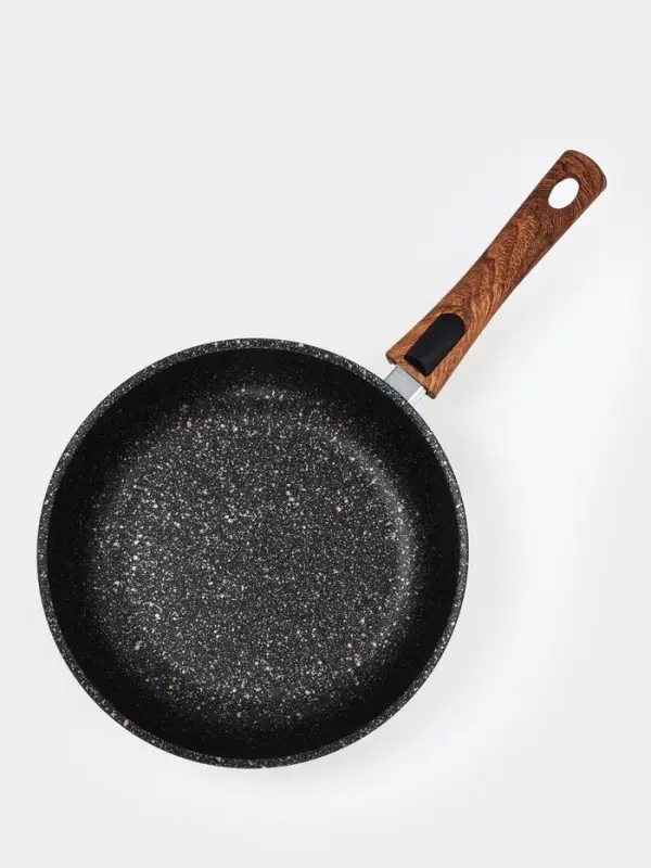 Сковорода KUKMARA Granit ultra original, d=26 см, съёмная ручка, антипригарное покрытие, литой алюминий, чёрная