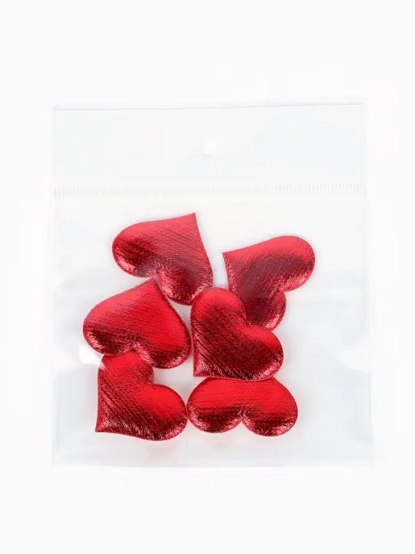 Сердечки декоративные, губчатые, 3.5 см, 6 шт