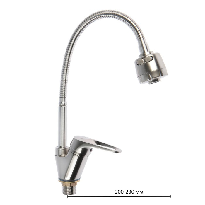 Смеситель для кухни Accoona A4850А, однорычажный, гибкий излив, цвет сатин Смеситель для кухни Accoona A4850А, однорычажный, гибкий излив, цвет сатин
