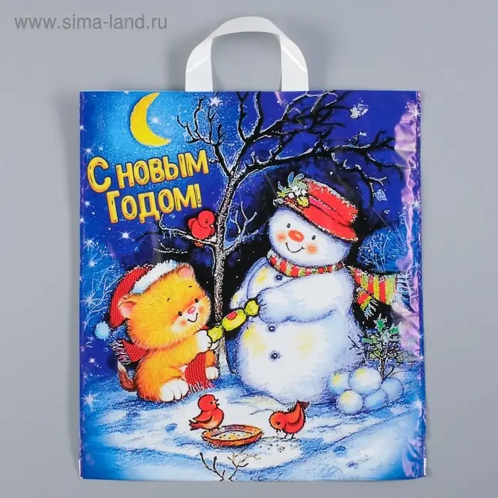 Пакет Пакет "Вечерок", полиэтиленовый с петлевой ручкой 38 х 42 см.