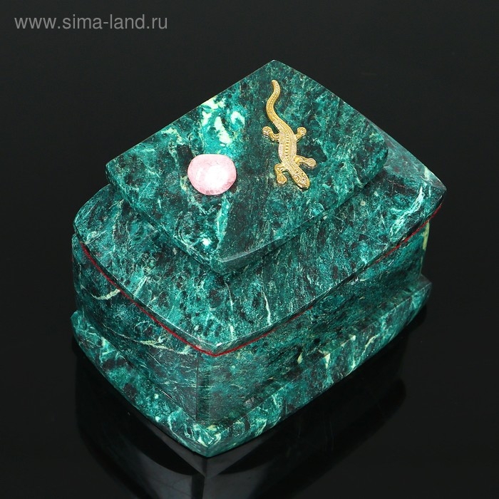 Ларец Ларец "Ящерка" 12,5х8х8,5 см, змеевик