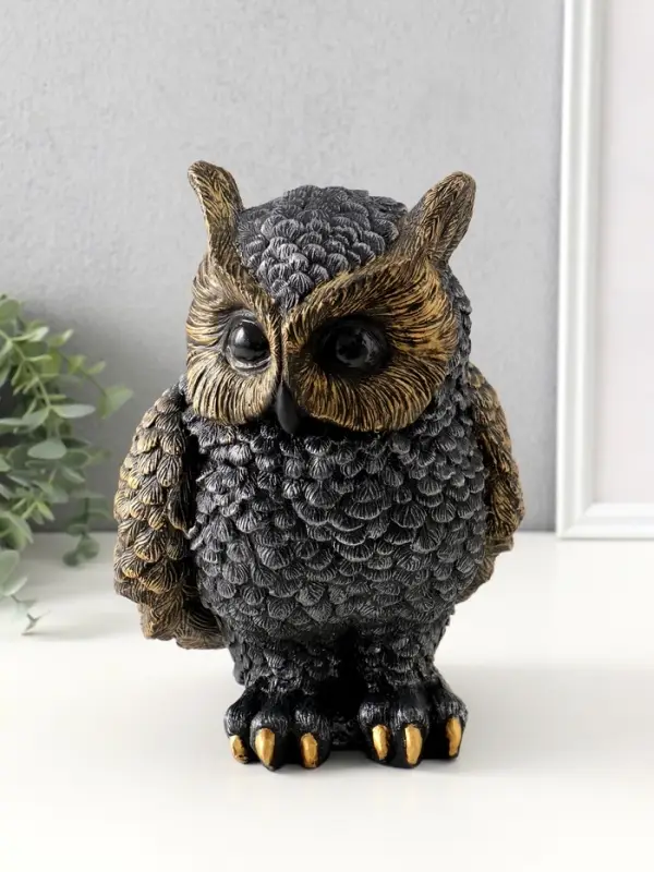 Копилка (гипс) Филин Большой серебро-золото 26х18х21 см