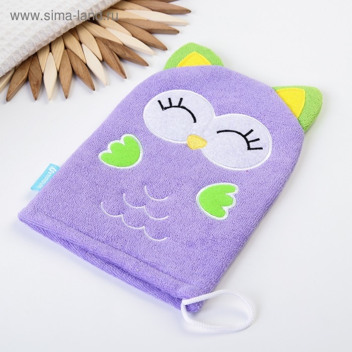 Игрушка-мочалка для купания, детская «Совёнок» из махры Игрушка-мочалка для купания, детская «Совёнок» из махры