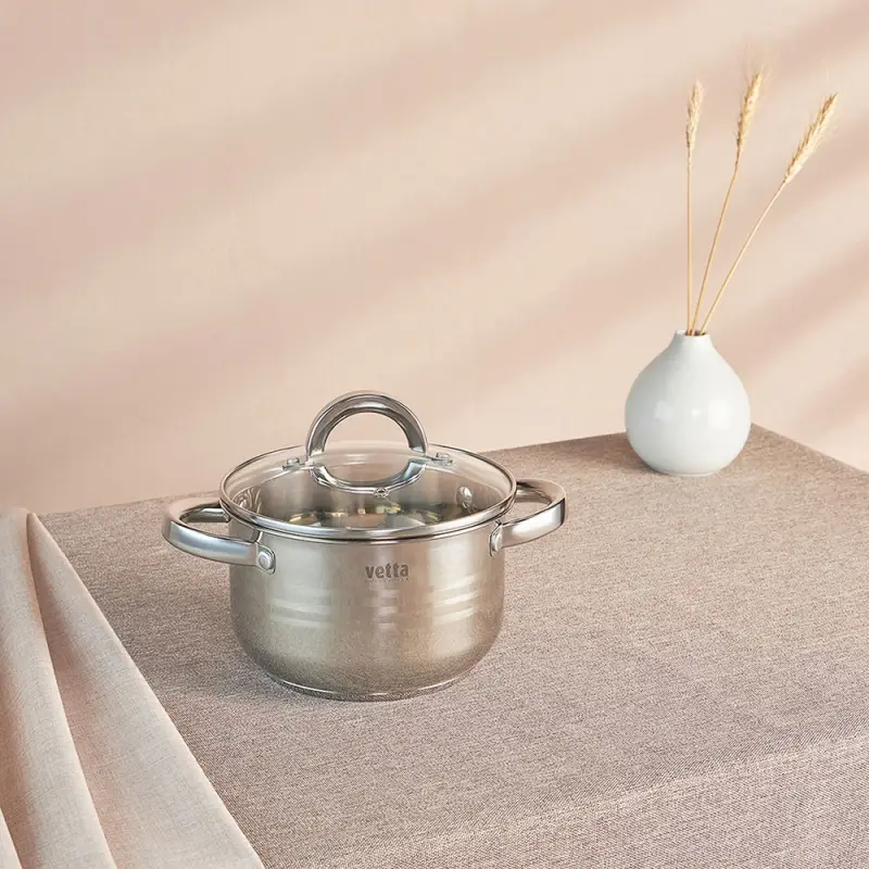 VETTA Фултон Кастрюля 18х10,5см, 2,1л, со стекл. крышкой, индукция