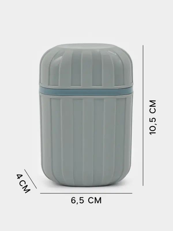 Мыльница для ванной дорожная с крышкой, серая