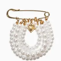 Булавка "Жемчужная россыпь", l=6.5, d=5+6+8 цвет белый в золоте