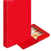 Папка-короб на резинке А4, 700 мкм, корешок 40 мм, Calligrata, пластик, красная, до 300 листов