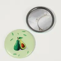 Зеркало карманное &laquo;Авокадо&raquo;, d=7.5 см, рисунок МИКС