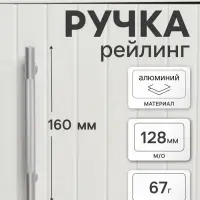 Ручка-рейлинг CAPPIO PIMPLY, d=12 мм, м/о 128 мм, цвет матовый хром