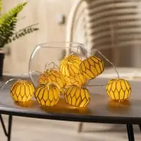 Гирлянда &laquo;Нить&raquo; 2 м с насадками &laquo;Розовый фонарик&raquo;, IP20, прозрачная нить, 10 LED, от батареек АА&times;2, свечение тёплое белое