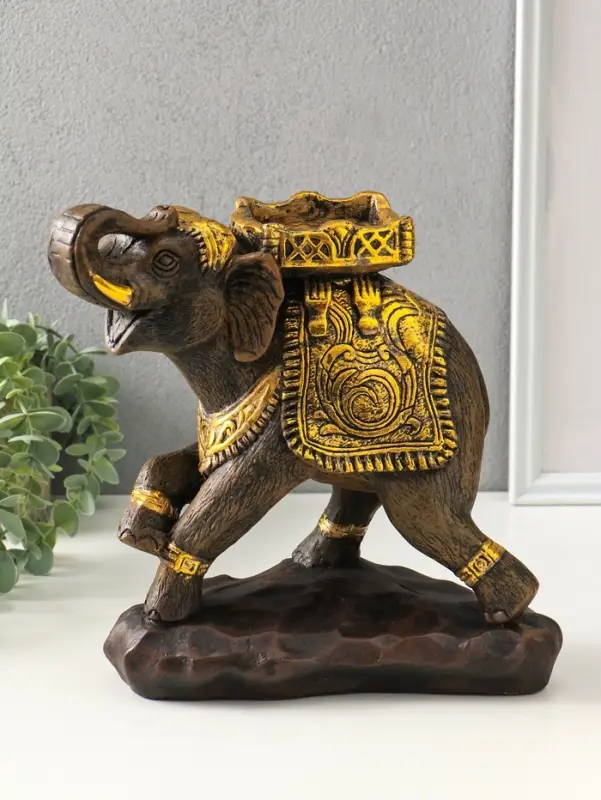 Копилка для денег &laquo;Слон счастья&raquo;, гипс под золото, 27&times;30&times;19 см